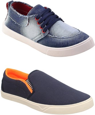 

Chevit Men's Combo Pack of 2 Sneakers For Men(Blue, Orange