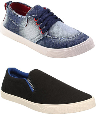 

Chevit Men's Combo Pack of 2 Sneakers For Men(Blue, Black