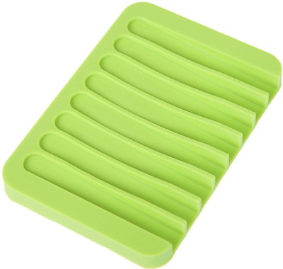 

Bruzone Premium Cute Silicone Soap Dish Plate Soap Tray A05(Green)