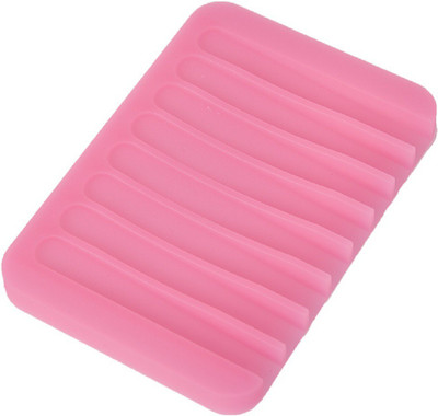 

Bruzone Premium Cute Silicone Soap Dish Plate Soap Tray A04(Pink)