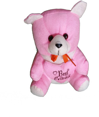 

CJ Stuffed Soft Cute Teddy Bear with Ribbon and heart Message Best Festival gift for kids 25 cm - 25 cm(Pink, White)