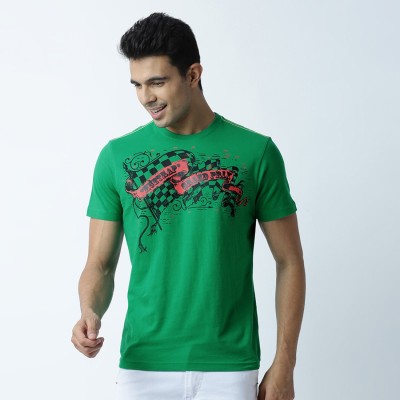 HUETRAP Graphic Print Men Round Neck Green T-Shirt