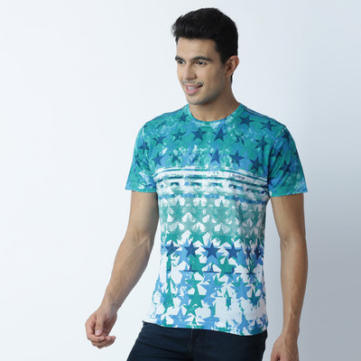 HUETRAP Printed Men Round Neck White T-Shirt