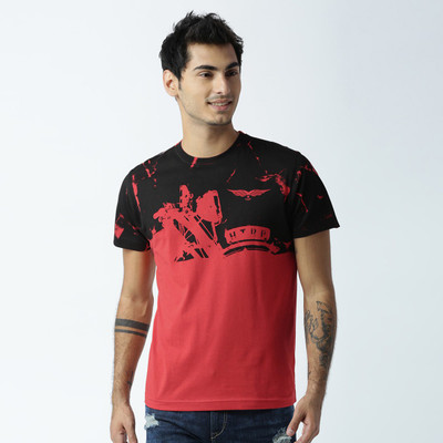 HUETRAP Printed Men Round Neck Red T-Shirt