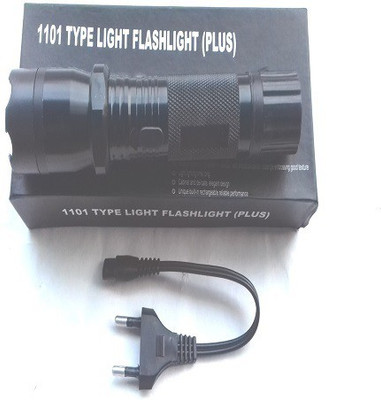 

JUST ONE CLICK 1101 Type Light Flashlight Torch(Black : Rechargeable)