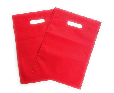 

oripol Non-Woven Shopping Bag D-Cut (Red,10"X14",Pack of 50)(Red)