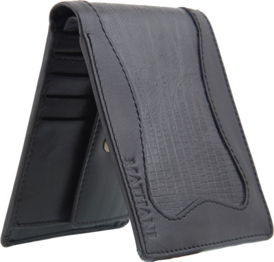 

MATHANI Men Black Genuine Leather Wallet(8 Card Slots)