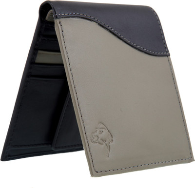

MATHANI Men Grey Genuine Leather Wallet(8 Card Slots)