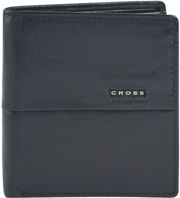 

Cross Men Black Genuine Leather Wallet(6 Card Slots), Black & inside -taupe