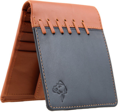 

MATHANI Men Tan Genuine Leather Wallet(8 Card Slots), Black