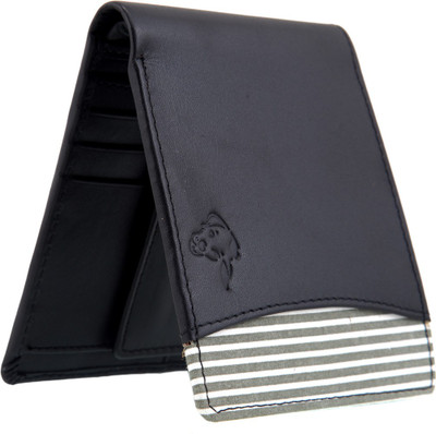 

MATHANI Men Black Genuine Leather Wallet(8 Card Slots)