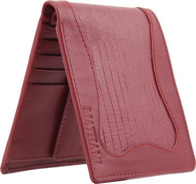 

MATHANI Men Red Genuine Leather Wallet(8 Card Slots)
