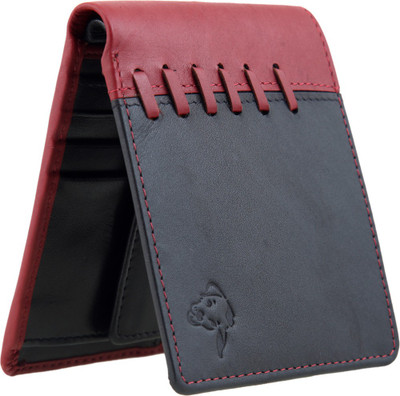 

MATHANI Men Red Genuine Leather Wallet(8 Card Slots), Black