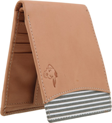 

MATHANI Men Beige Genuine Leather Wallet(8 Card Slots)