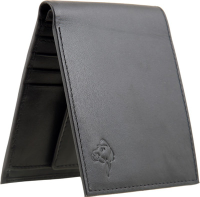

MATHANI Men Black Genuine Leather Wallet(8 Card Slots)