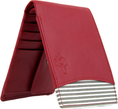 

MATHANI Men Red Genuine Leather Wallet(8 Card Slots)