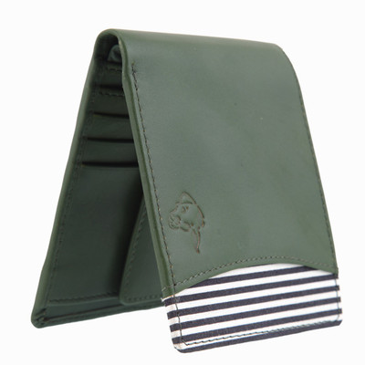 

MATHANI Men Green Genuine Leather Wallet(8 Card Slots)