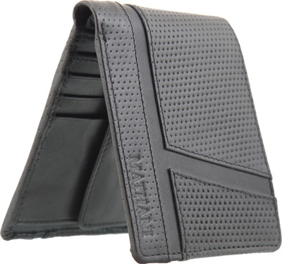 

MATHANI Men Black Genuine Leather Wallet(8 Card Slots)