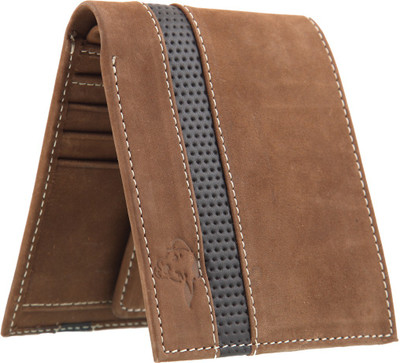 

MATHANI Men Casual Brown Genuine Leather Wallet(8 Card Slots), Black