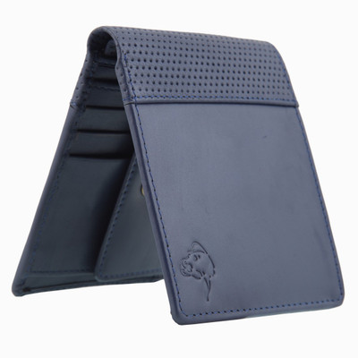 

MATHANI Men Blue Genuine Leather Wallet(8 Card Slots)