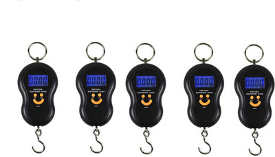 

sadarbazaarsales.com 50 Kg Smiley Pocket Travel pack of 5 Weighing Scale(Black)