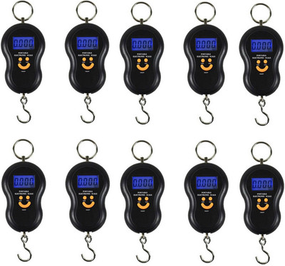 

sadarbazaarsales.com 50 Kg Smiley Pocket Travel pack of 10 Weighing Scale(Black)