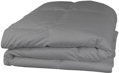 AVI Solid Single Duvet for  Heavy Winter(Polyester, Grey)