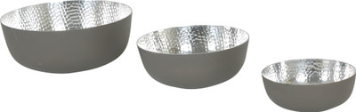 

Yucad Grey and Silver Tilted Bowl Aluminium Bowl Set(Grey, Pack of 1)