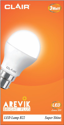 

CLAIR 3 W Standard B22 LED Bulb(White)