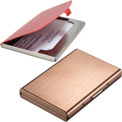 

Stealodeal Rose Gold Trending Metal With Red Stainless Steel 6 Card Holder(Set of 2, Maroon, Red)
