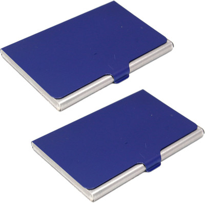 

Stealodeal Blue Stainless Steel (Pack of 2) 10 Card Holder(Set of 2, Blue)