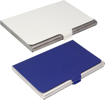 

Stealodeal Blue and White Stainless Steel |Combo of 2| 10 Card Holder(Set of 2, Blue, White)