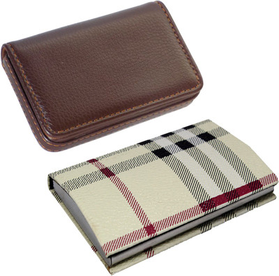 

Stealodeal Multicolor Velvet Touch High Quality Steel Visiting With Brown Soft Leatherite 10 Card Holder(Set of 2, Multicolor, Brown)