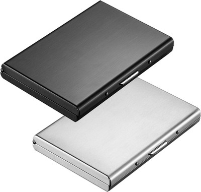 

Stealodeal Silver and Black High Quality Waterproof Metal Atm 6 Card Holder(Set of 2, Silver, Black)