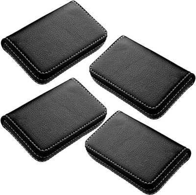 

Stealodeal Black Leatherite |Pack of 4|Soft Leather Wallet 15 Card Holder(Set of 4, Black)