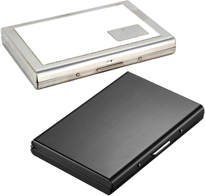 

Stealodeal Full Black Metal Limited Edition With White Debit/Credit Atm|Combo of 2| 6 Card Holder(Set of 2, Black, White)