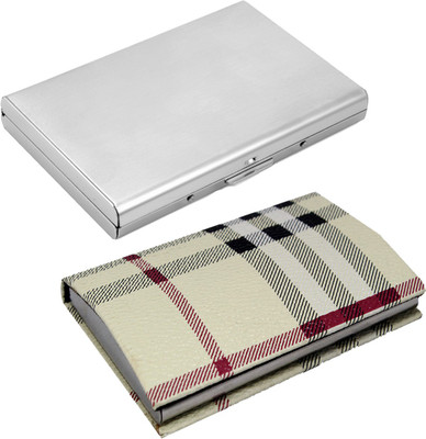 

Stealodeal Multicolor Velvet Touch High Quality Steel Visiting With Silver Bracket Metal Debit/Credit 10 Card Holder(Set of 2, Multicolor, Silver)