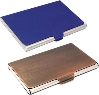

Stealodeal Rose Gold and Blue Stainless Steel |Combo of 2| 10 Card Holder(Set of 2, Maroon, Blue)