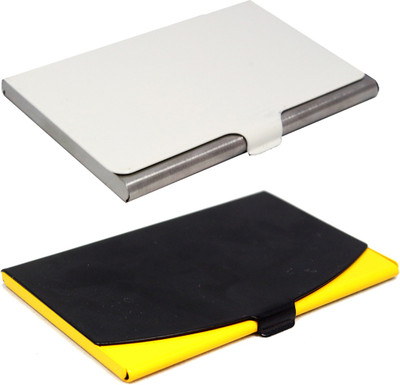 

Stealodeal Black-Yellow and White Stainless Steel |Combo of 2| 10 Card Holder(Set of 2, Black, Yellow, White)