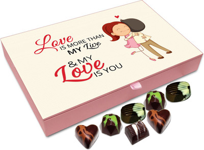 

Chocholik Gift Box - Love Is More Than my Life Chocolate Box - 12pc Truffles(144 g)