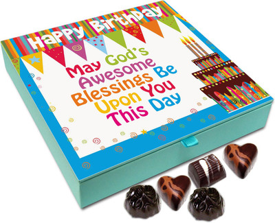 

Chocholik Gift Box - May God's Awesome Blessings Be Upon You On Your Birthday Chocolate Box - 9pc Truffles(108 g)