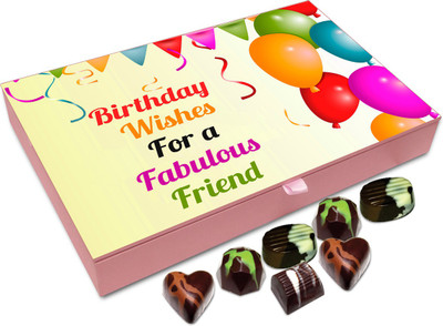 

Chocholik Gift Box - Birthday Wishes For Fabulous Friend Chocolate Box - 12pc Truffles(144 g)