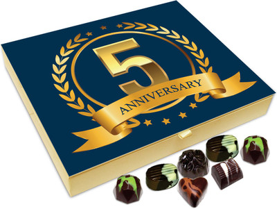 

Chocholik Gift Box - Happy 5th Anniversary Chocolate Box - 20pc Truffles(240 g)