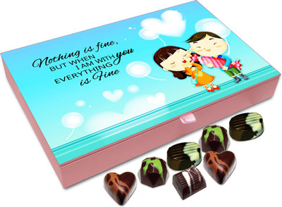 

Chocholik Gift Box - When I Am With You Everything Is Fine Chocolate Box - 12pc Truffles(144 g)