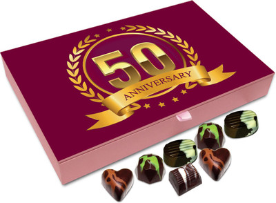 

Chocholik Gift Box - Happy 50th Anniversary Chocolate Box - 12pc Truffles(144 g)