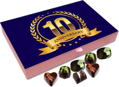 

Chocholik Gift Box - Happy 10th Anniversary Chocolate Box - 12pc Truffles(144 g)