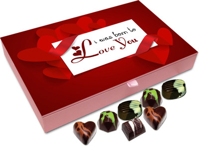 

Chocholik Gift Box - I Was Born To Love You Chocolate Box - 12pc Truffles(144 g)