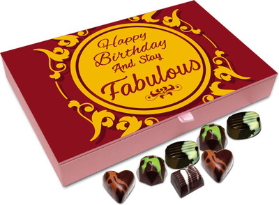 

Chocholik Gift Box - Happy Birthday And Stay Fabulous Chocolate Box - 12pc Truffles(144 g)