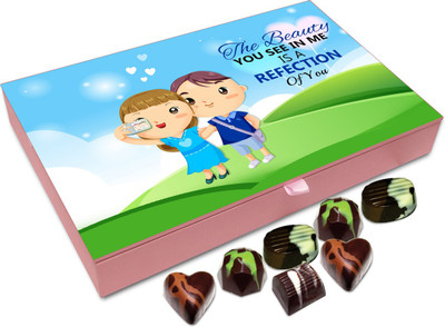 

Chocholik Gift Box - The Beauty You See In Me Is Reflection Of You Chocolate Box - 12pc Truffles(144 g)