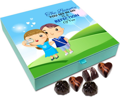

Chocholik Gift Box - The Beauty You See In Me Is Reflection Of You Chocolate Box - 9pc Truffles(108 g)
